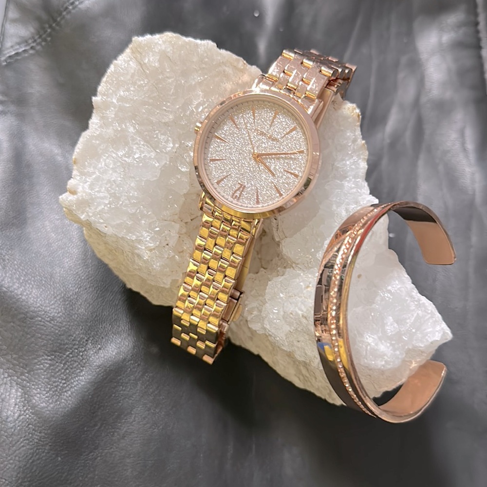 Nine West Rose Gold tone metal watch
